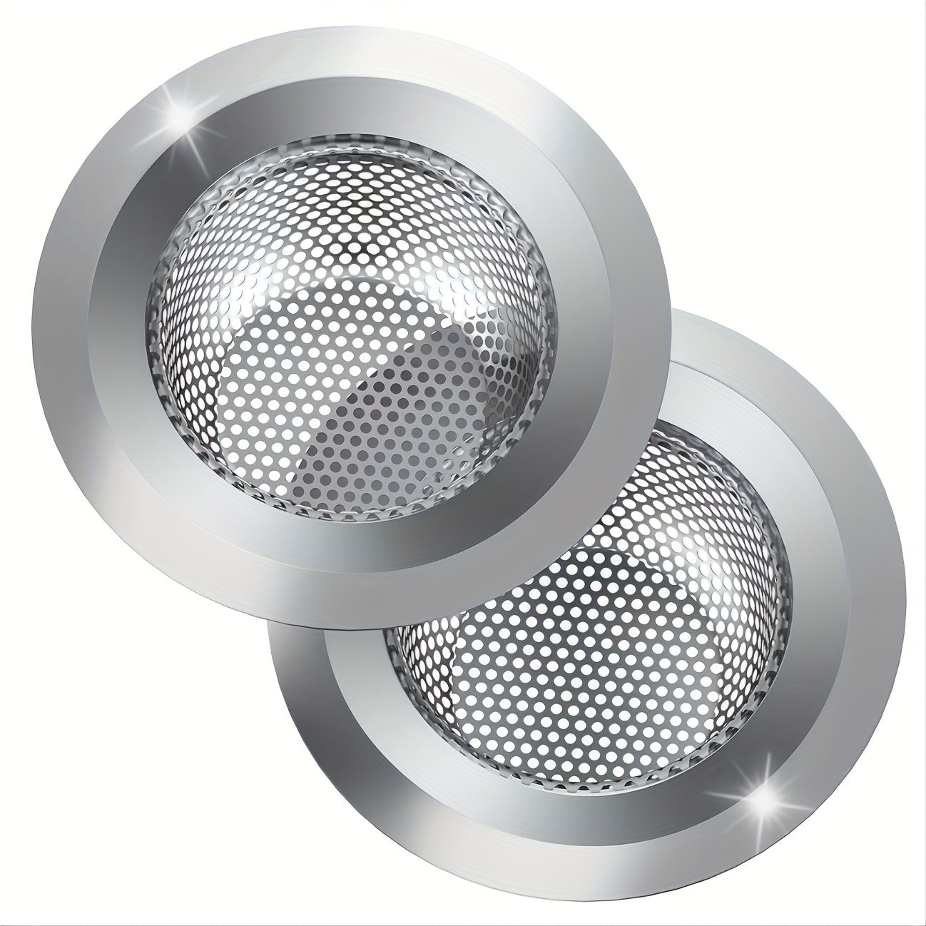 "2pcs Kitchen Sink Strainer - Stainless Steel Sink Drain Strainer, Large Wide Rim 4.5"" Diameter, Food Catcher For Most Sink Drains - For Kitchen Use - Durable & Easy to Clean - Great Gift for Housewarming"