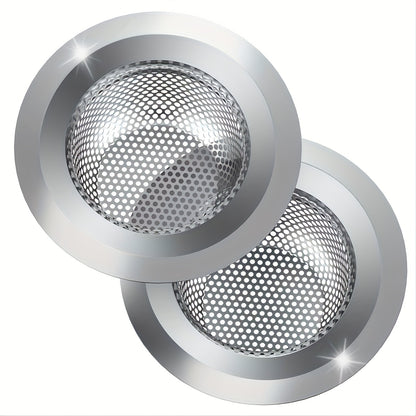 "2pcs Kitchen Sink Strainer - Stainless Steel Sink Drain Strainer, Large Wide Rim 4.5"" Diameter, Food Catcher For Most Sink Drains - For Kitchen Use - Durable & Easy to Clean - Great Gift for Housewarming"