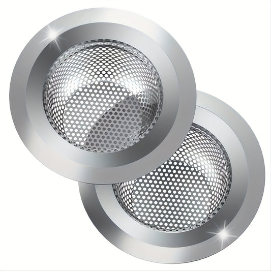"2pcs Kitchen Sink Strainer - Stainless Steel Sink Drain Strainer, Large Wide Rim 4.5"" Diameter, Food Catcher For Most Sink Drains - For Kitchen Use - Durable & Easy to Clean - Great Gift for Housewarming"