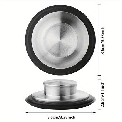 Kitchen Sink Drain Stopper, Stainless Steel Garbage Disposal Stopper 3.34 Inch Drain Stopper, Fits 3-1/2 Inch Standard Kitchen Sink Size