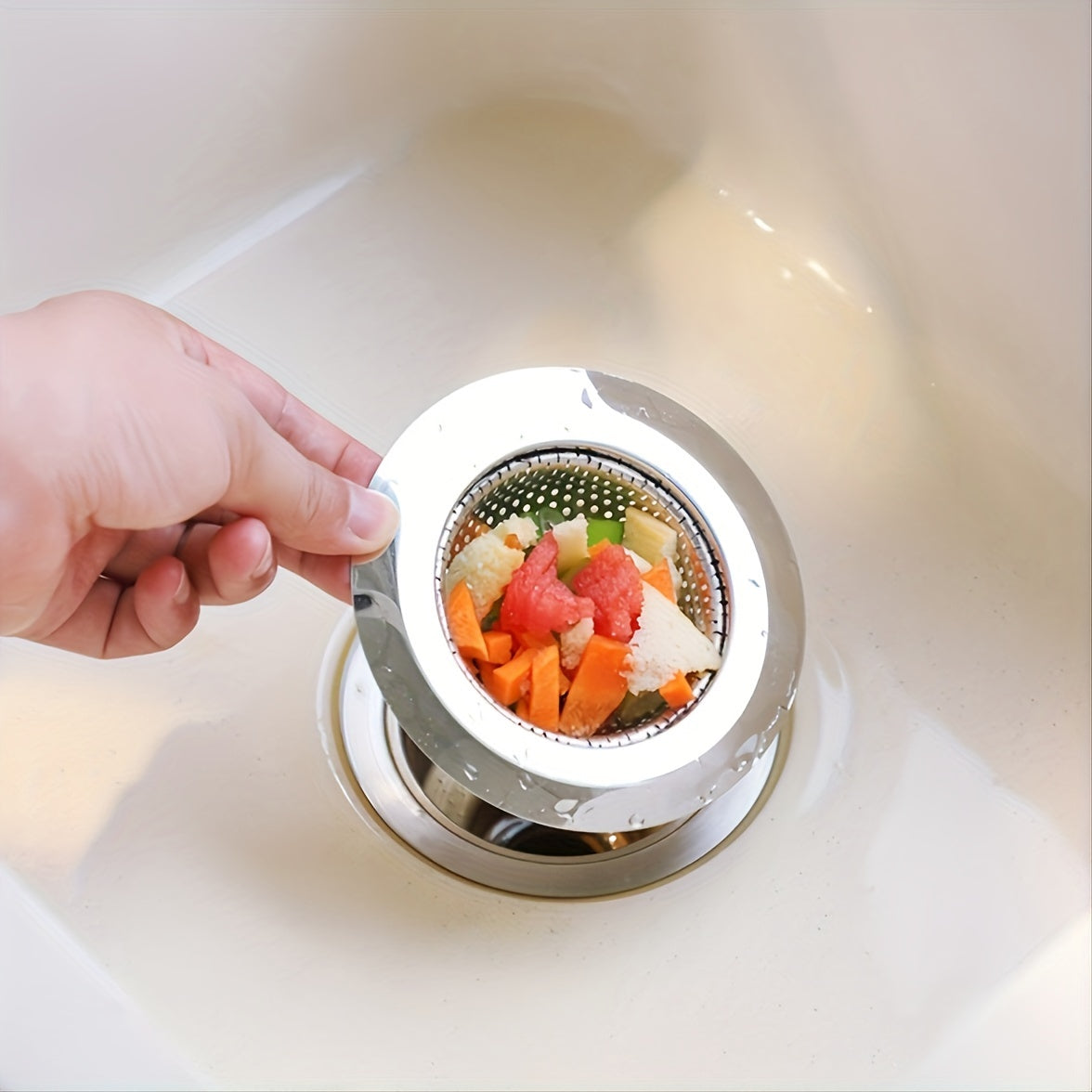 "2pcs Kitchen Sink Strainer - Stainless Steel Sink Drain Strainer, Large Wide Rim 4.5"" Diameter, Food Catcher For Most Sink Drains - For Kitchen Use - Durable & Easy to Clean - Great Gift for Housewarming"